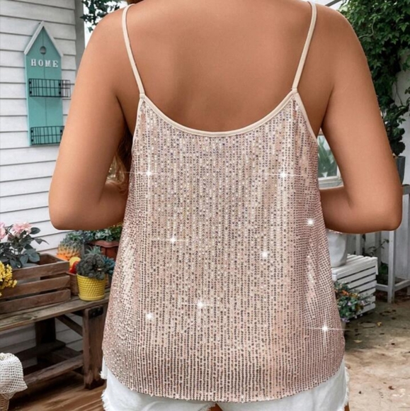 Shein Curve Sequin Cami Top Sz 1XL - Picture 4 of 9